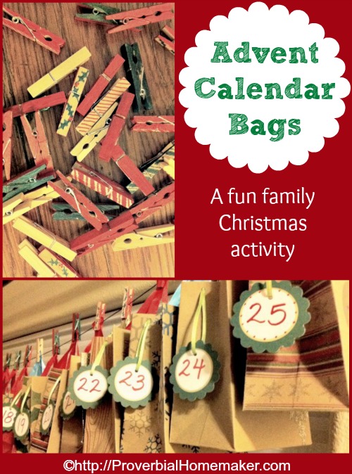 Activity bags for advent tradition