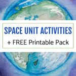 Teach your kids about the wonders of creation with this Space Unit printable pack and a roundup of space activities to go with it! #homeschool #preschool #kindergarten #printable