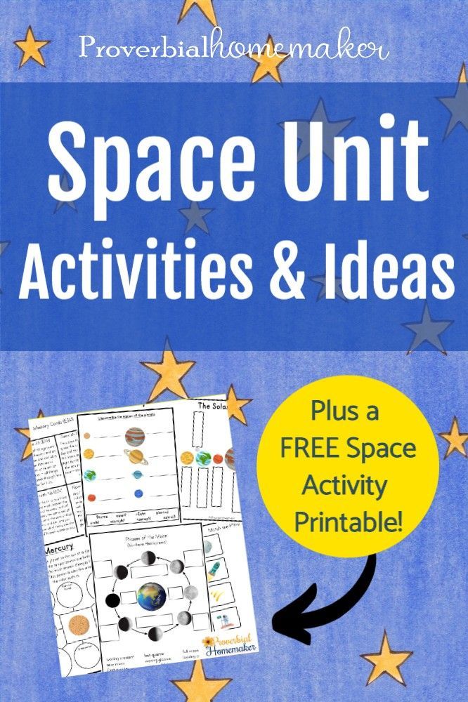 Teach your kids about the wonders of creation with this Space Unit printable pack and a roundup of space activities to go with it! 