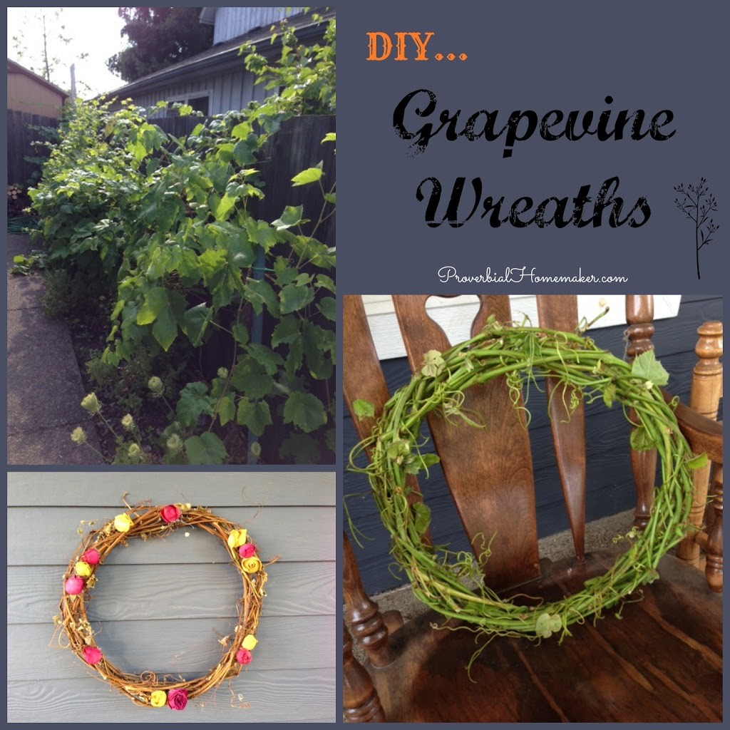 Simple DIY craft for making spring and fall grapevine wreaths