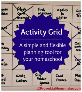 Activity Grid Tool For Homeschool