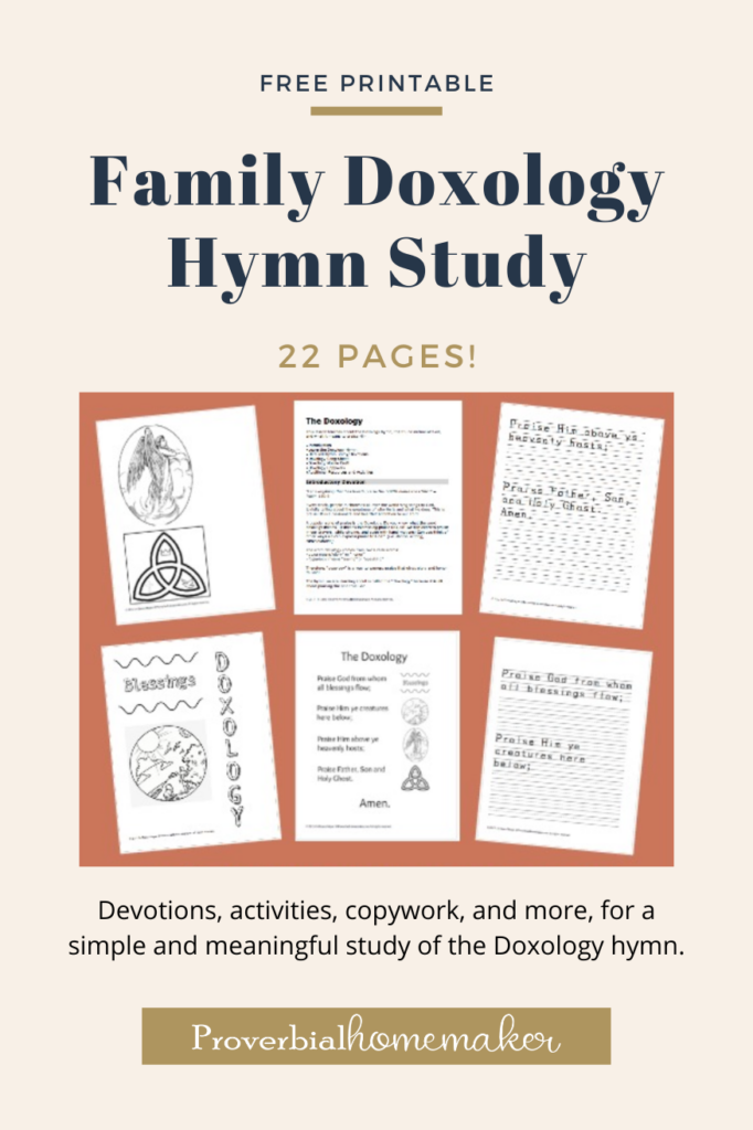 Download a FREE Family Doxology Hymn Study for a great addition to your family devotions!