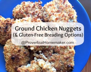 Ground Chicken Nugget Recipe using Zaycon chicken and gluten free bread