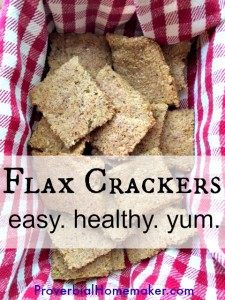 Gluten-free, dairy-free flax crackers snack