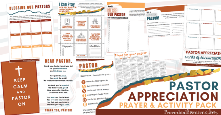 Free Pastor Appreciation Printable Pack + 25 ideas to bless pastors