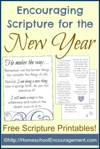 Printable encouraging scripture for the New Year - scripture cards and poster. | ProverbialHomemaker.com