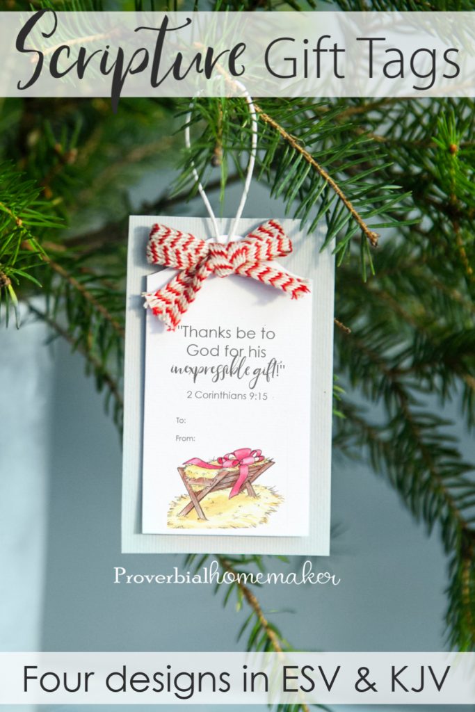 free Scripture printable Christmas gift tags