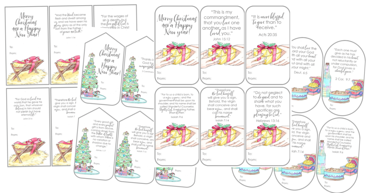 Printable Christmas Gift Tags With Scripture Proverbial Homemaker