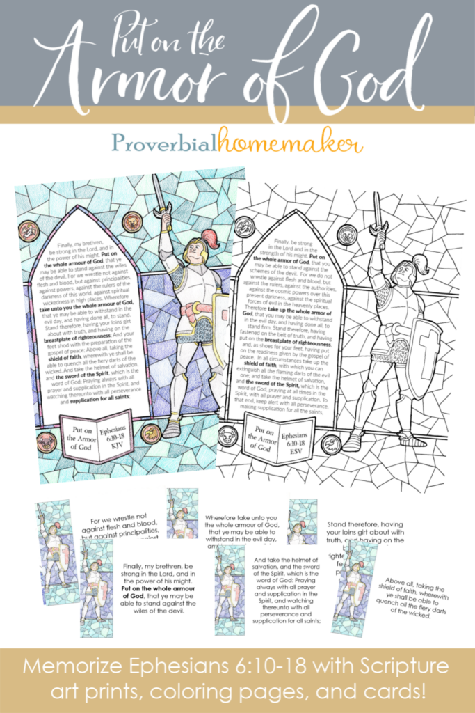 Download this beautifully illustrated armor of God printable pack! Great resource to teach the Scriptures and the armor of God for kids.