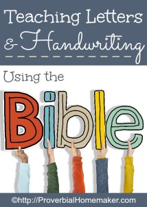 Teach your children the Bible while they learn handwriting and letter formation