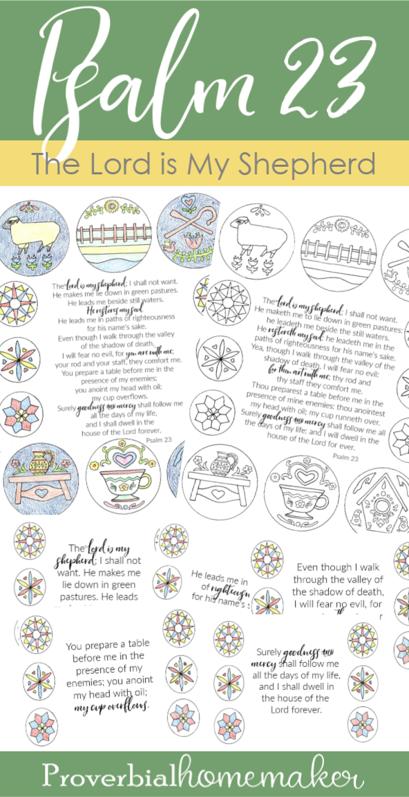 Psalm 23 Printable (The Lord is My Shepherd) - Proverbial Homemaker