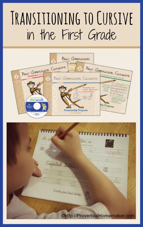 Transitioning to cursive with New American Cursive workbook from Memoria Press