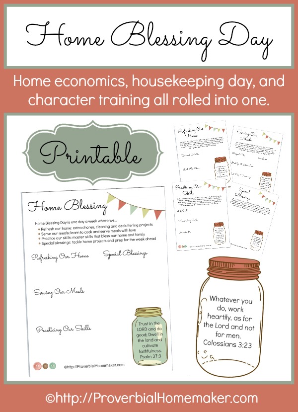 Start a Home Blessing Day every week in your homeschool! 
