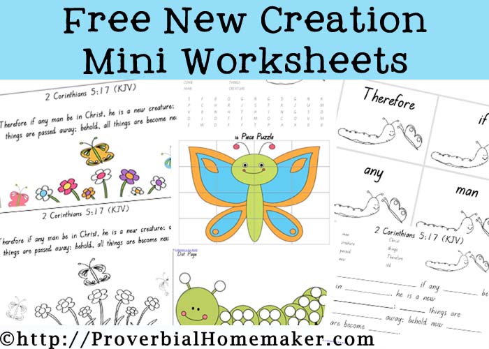 New Creation in Christ butterfly life cycle printable