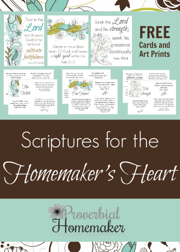 Free printable scripture cards and art prints for homemakers!