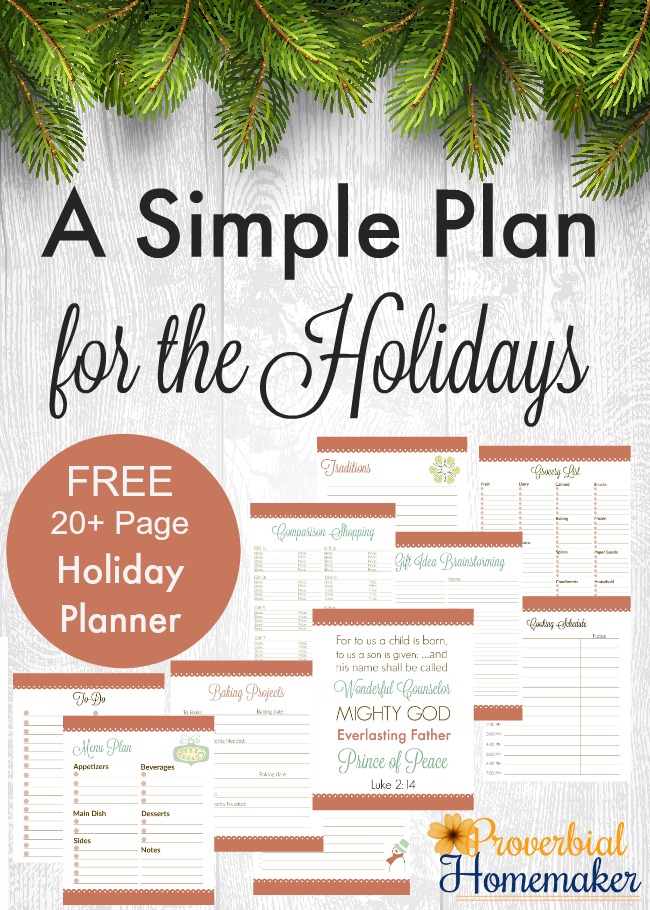 A Simple Plan for the Holidays Free 20+ page holiday planner PIN