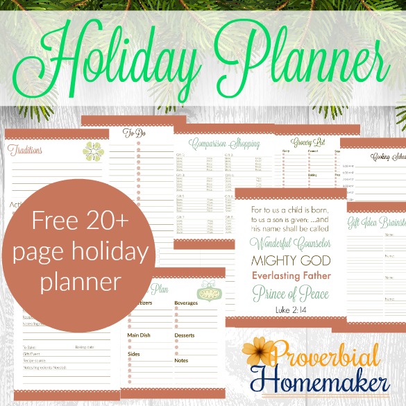 A Simple Plan for the Holidays - Why and how to make a plan for the holidays and a FREE 20+ page holiday planner