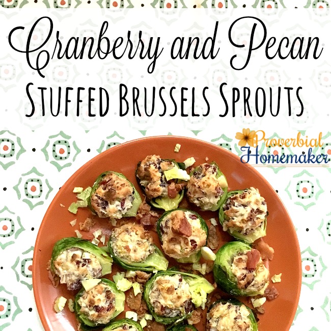 Cranberry and pecan stuffed brussels sprouts are SO tasty! They make a great addition to Thanksgiving dinner or a holiday appetizer. I'm going to make these for a party! Love that there's a dairy free option. 
