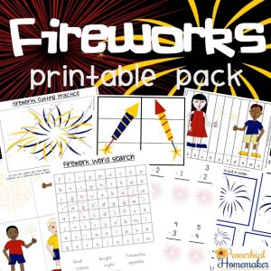 Love this fireworks printable pack for celebrating holidays! Great for July 4th or the New Year!