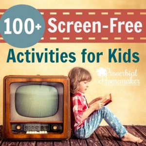 LOVE This list of screen-free activities. Has a handy FREE printable too! Great to keep on hand for those crazy days.