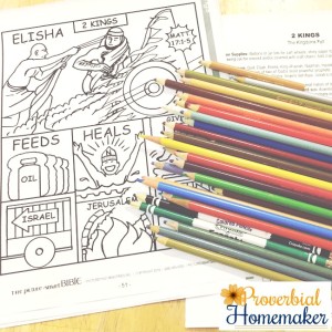 Getting ready to color for the Picture Smart Bible hands-on Bible learning curriculum