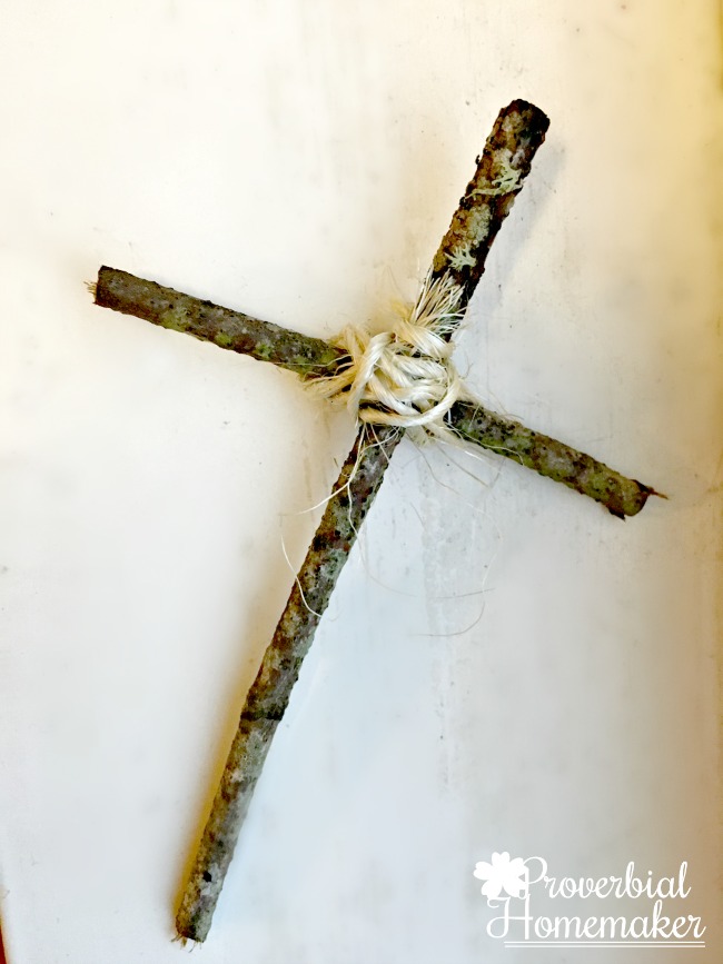 Simple cross to add to a mini Easter garden for a beautiful tradition