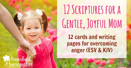 Love this simple system for memorizing scripture and praying through it! 12 Scriptures for Overcoming Anger with scripture cards and writing page FREE