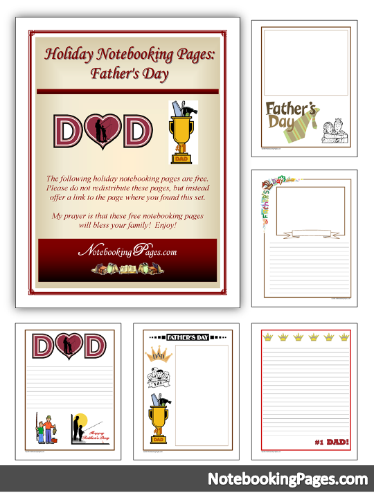 FREE Father's Day Notebooking Pages