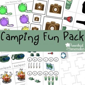 Download the camping printable pack for a fun and educational camping activity!