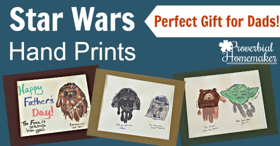 Star Wars hand print ideas! Great gift for dads - Father's Day, birthdays, Star Wars Christmas and more!