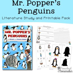 Explore Mr. Popper's Penguins with your kids! This unit study covers language arts, character, science, and more. For ages 2 - 12.