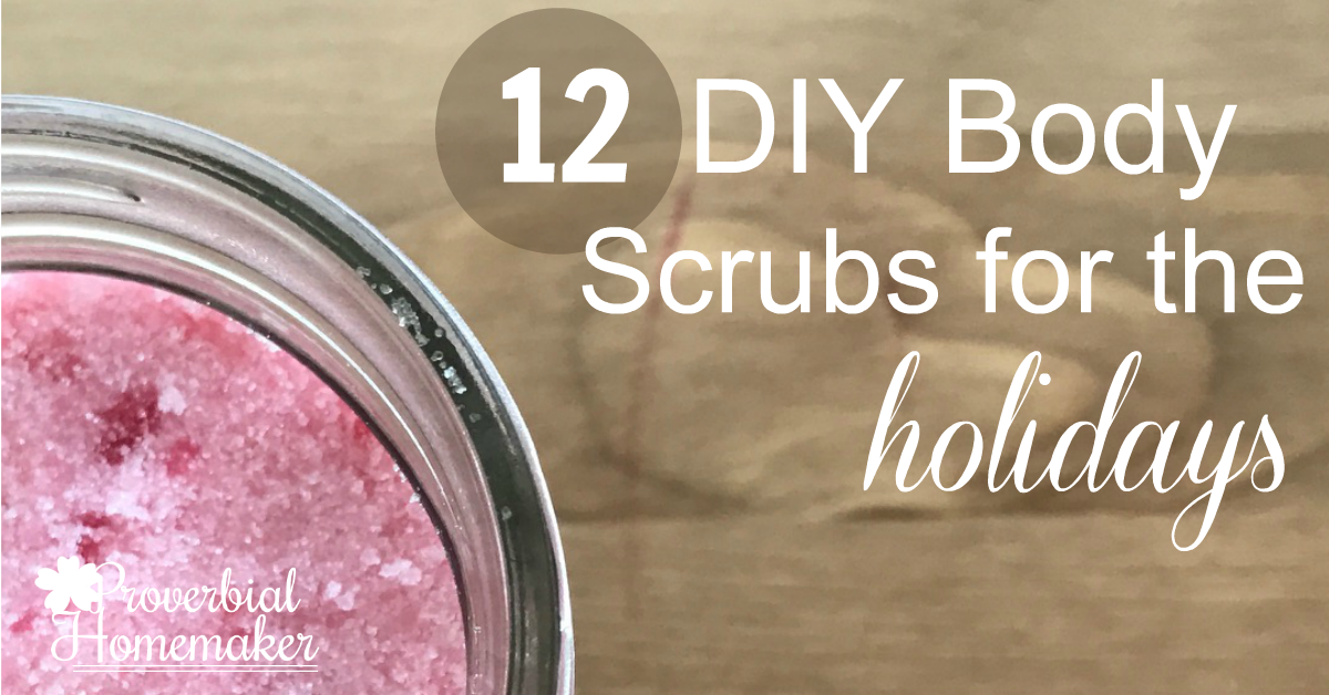 12 DIY holiday body scrubs! Easy recipes for sugar scrubs, salt scrubs, and coffee scrubs... even some the guys will enjoy!