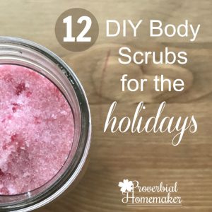12 DIY holiday body scrubs! Easy recipes for sugar scrubs, salt scrubs, and coffee scrubs... even some the guys will enjoy!