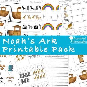 Teach your children about this wonderful Bible story with a Noah's Ark printable pack - 117 pages of scripture, activities, and more!
