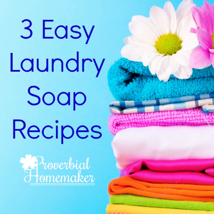 Easy Laundry Soap Recipes - a general one that's a great frugal choice, a borax-free version, and one for cloth diapering!