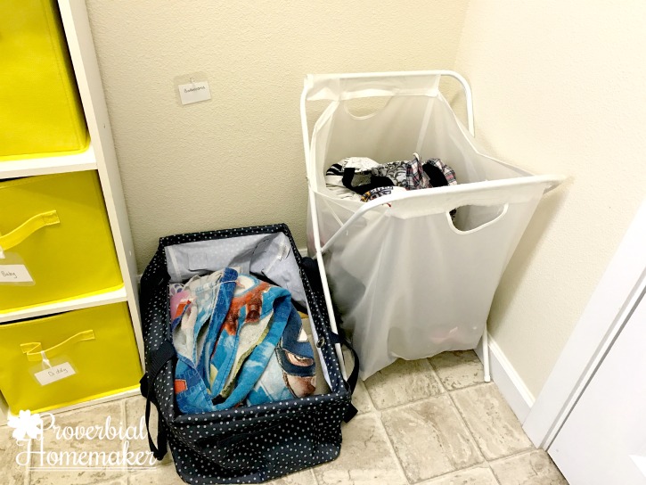 Laundry room organization - large family laundry system