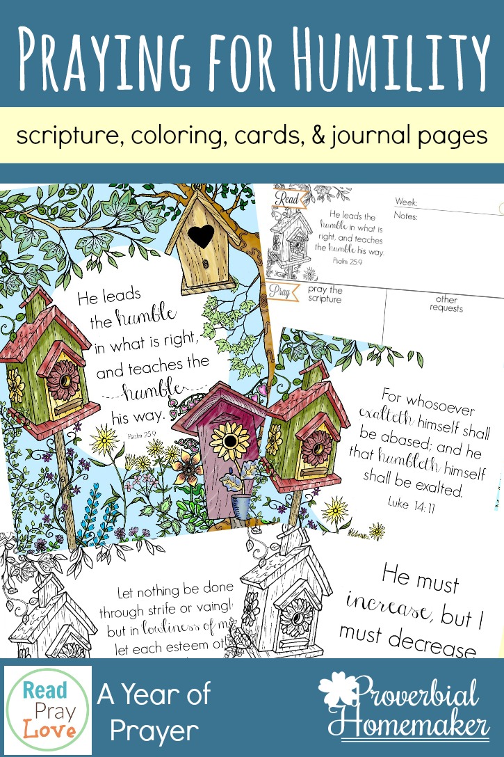 Praying for Humility is important for ourselves and our spouse and children! Use these scripture cards, Bible journal pages, and scripture coloring pages to pray for a humble spirit in yourself and your family.