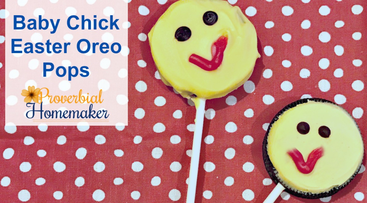 Try this fun recipe for baby chick Easter Oreo pops! Your kids will love them. PLUS find out how to color almond bark and keep it smooth!
