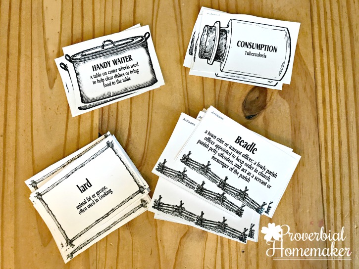 Homeschool in the Woods Colonial Days cards