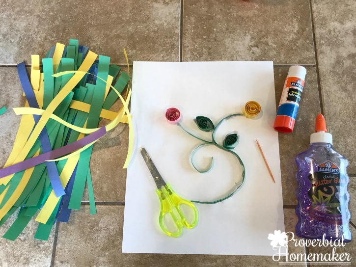 Fun and simple quilling project from Homeschool in the Woods Colonial Times study!