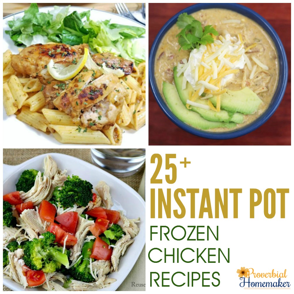 LOVE this roundup of 25 Instant Pot Frozen Chicken Recipes! Perfect for the busy night and last-minute meals.