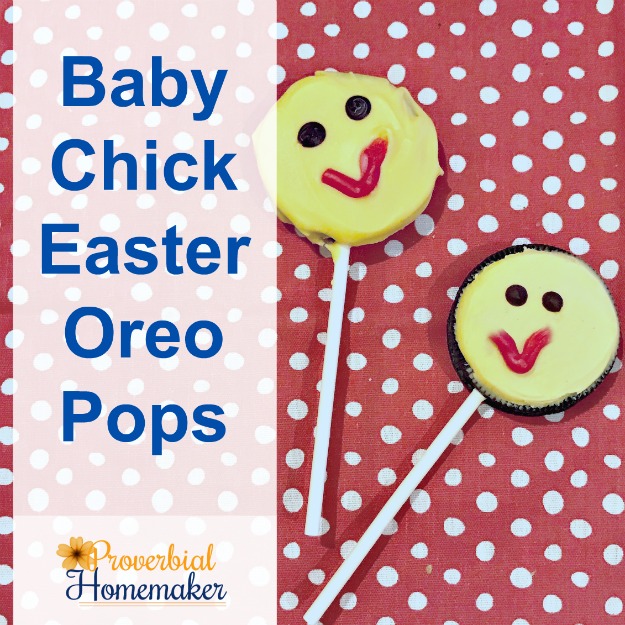 Try this fun recipe for baby chick Easter Oreo pops! Your kids will love them. PLUS find out how to color almond bark and keep it smooth!