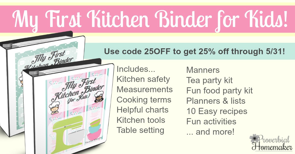 What a great idea! Set up a kitchen binder for learning and fun. My First Kitchen Binder Kids makes a great keepsake, too! 