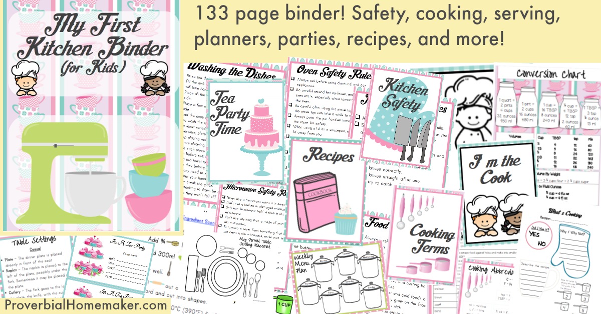 What a great idea! Set up a kitchen binder for learning and fun. My First Kitchen Binder Kids makes a great keepsake, too!