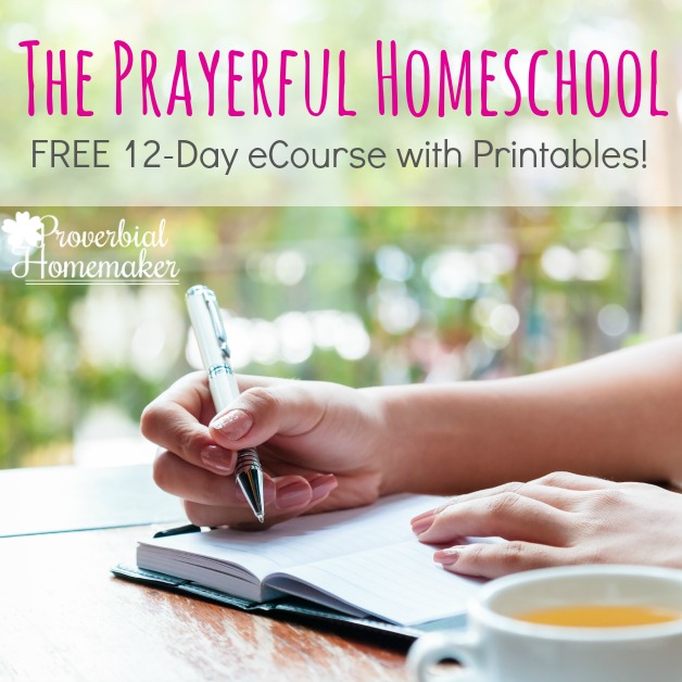 Pray over your homeschool! This 12-day ecourse provides tips, encouragement, and printables to help you have a prayerful homeschool. Pray for planning, troubleshooting, and the daily work!