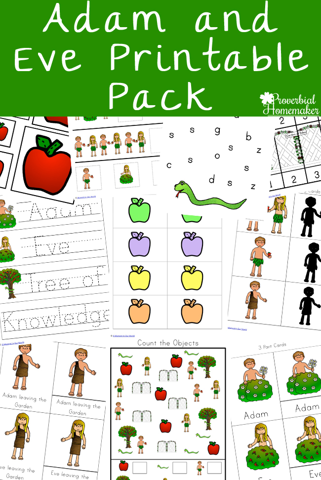 This 97 page Adam and Eve printable pack is a fun and helpful resource to reinforce what your kids learn from God's Word in Genesis 2 - 3. 