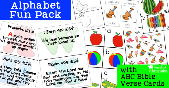 Download this free alphabet printable pack for fun learning activities for preschool and kindergarten! Includes I Spy, puzzles, Bible verses, & more!