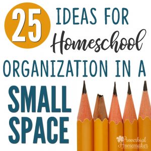 Fantastic ideas for homeschool organization in a small space!