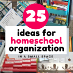 Fantastic ideas for homeschool organization in a small space!