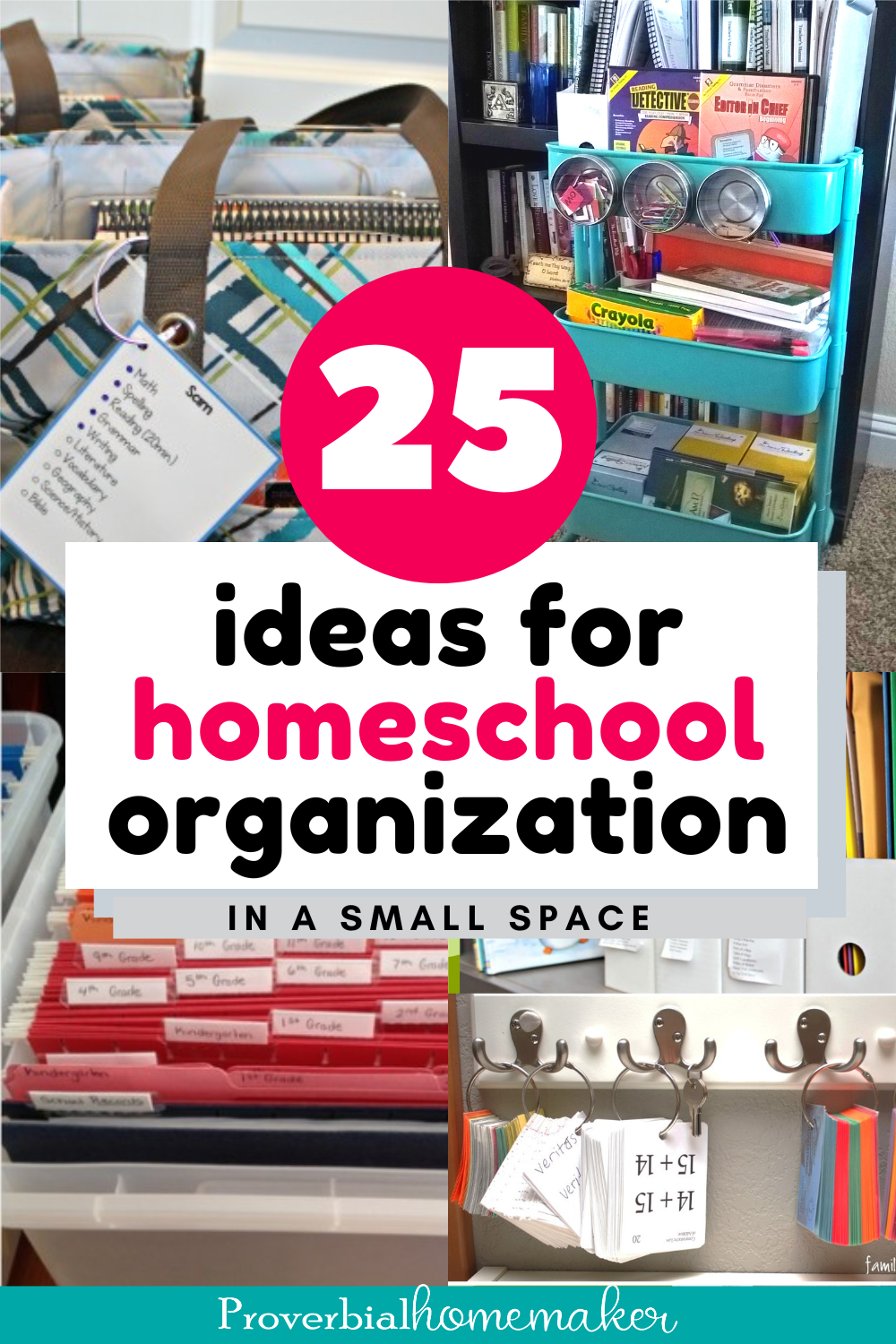 Fantastic ideas for homeschool organization in a small space!